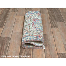 Load image into Gallery viewer, 1&#39;10&quot;x2&#39;6&quot; Ivory, Vintage Persian Kerman Sheared Low, Distressed Look Worn Wool Hand Knotted, Mat Oriental Rug FWR491784