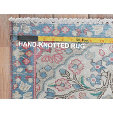 Load image into Gallery viewer, 1&#39;10&quot;x2&#39;6&quot; Ivory, Vintage Persian Kerman Sheared Low, Distressed Look Worn Wool Hand Knotted, Mat Oriental Rug FWR491784