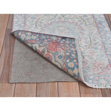 Load image into Gallery viewer, 2&#39;x2&#39;7&quot; Ivory, Vintage Persian Kerman Sheared Low, Distressed Look Worn Wool Hand Knotted, Mat Oriental Rug FWR491796