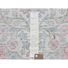 Load image into Gallery viewer, 2&#39;x2&#39;7&quot; Ivory, Vintage Persian Kerman Sheared Low, Distressed Look Worn Wool Hand Knotted, Mat Oriental Rug FWR491796