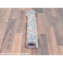 Load image into Gallery viewer, 2&#39;x2&#39;7&quot; Ivory, Vintage Persian Kerman Sheared Low, Distressed Look Worn Wool Hand Knotted, Mat Oriental Rug FWR491796