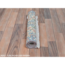 Load image into Gallery viewer, 2&#39;x2&#39;9&quot; Ivory, Hand Knotted Vintage Persian Kerman, Sheared Low Distressed Look Worn Wool, Mat Oriental Rug FWR491844
