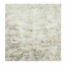 Load image into Gallery viewer, 3&#39;x3&#39; Beige, Shaggy Moroccan Exotic Texture, Undyed Natural Wool Hand Knotted, Square Oriental Rug FWR492126