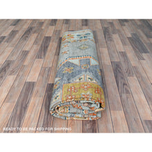 Load image into Gallery viewer, 8&#39;3&quot;x9&#39;7&quot; Silver Gray, Dense Weave Organic Wool, Hand Knotted Armenian Inspired Caucasian Design, 200 KPSI Vegetable Dyes, Oriental Rug FWR492174