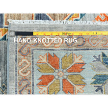 Load image into Gallery viewer, 8&#39;3&quot;x9&#39;7&quot; Silver Gray, Dense Weave Organic Wool, Hand Knotted Armenian Inspired Caucasian Design, 200 KPSI Vegetable Dyes, Oriental Rug FWR492174