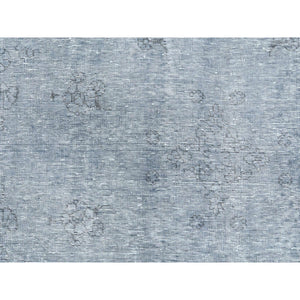 9'5"x12'2" Light Gray, Shaved Down Rustic Look, Worn Wool Hand Knotted, Vintage Persian Tabriz, Oriental Rug FWR492582