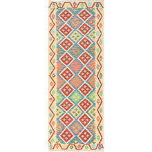 Load image into Gallery viewer, 2&#39;9&quot;x8&#39;3&quot; Colorful, Afghan Kilim with Geometric Design Natural Dyes, Flat Weave Organic Wool, Hand Woven Reversible, Runner Oriental Rug FWR493044