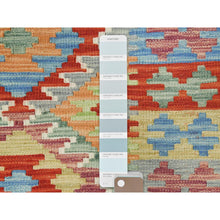 Load image into Gallery viewer, 3&#39;3&quot;x5&#39; Colorful, Afghan Kilim with Geometric Design Natural Dyes, Flat Weave Natural Wool, Hand Woven Reversible, Oriental Rug FWR493260