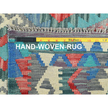 Load image into Gallery viewer, 3&#39;1&quot;x5&#39;5&quot; Colorful, Organic Wool Hand Woven, Afghan Kilim with Geometric Design Natural Dyes, Flat Weave Reversible, Oriental Rug FWR493284