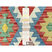 Load image into Gallery viewer, 8&#39;3&quot;x9&#39;9&quot; Colorful, Flat Weave Natural Wool, Hand Woven Afghan Kilim with Geometric Design, Vegetable Dyes Reversible, Oriental Rug FWR493290
