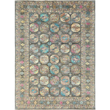 Load image into Gallery viewer, 8&#39;9&quot;x11&#39;7&quot; Sage Green, Hand Knotted Afghan Super Kazak with Geometric Medallions, Vegetable Dyes Dense Weave, Pure Wool, Oriental Rug FWR493626