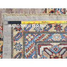 Load image into Gallery viewer, 9&#39;9&quot;x9&#39;9&quot; Silver Pink, Afghan Super Kazak with Geometric Medallions, Vegetable Dyes Dense Weave, Organic Wool Hand Knotted, Square Oriental Rug FWR493914