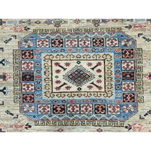 Load image into Gallery viewer, 8&#39;x9&#39;6&quot; Cream, Afghan Super Kazak with Large Medallions, Vegetable Dyes Dense Weave, Extra Soft Wool Hand Knotted, Oriental Rug FWR493938