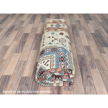 Load image into Gallery viewer, 8&#39;x9&#39;6&quot; Cream, Afghan Super Kazak with Large Medallions, Vegetable Dyes Dense Weave, Extra Soft Wool Hand Knotted, Oriental Rug FWR493938