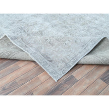 Load image into Gallery viewer, 9&#39;4&quot;x12&#39;3&quot; Blueish Gray, Worn Down Rustic Feel, Worn Wool Hand Knotted, Vintage Persian Tabriz, Oriental Rug FWR494040