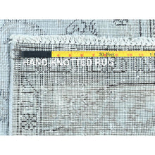 Load image into Gallery viewer, 9&#39;4&quot;x12&#39;3&quot; Blueish Gray, Worn Down Rustic Feel, Worn Wool Hand Knotted, Vintage Persian Tabriz, Oriental Rug FWR494040