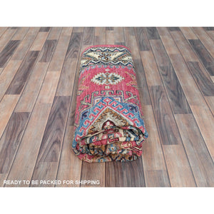 6'x8'9" Taffy Pink, Natural Wool Hand Knotted, Afghan Super Kazak with Large Medallions, Natural Dyes Densely Woven, Oriental Rug FWR494340