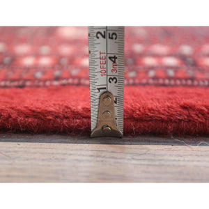12'x17'10" Deep and Rich Red, Mori Bokara with Geometric Medallions Design, Natural Wool Hand Knotted, Oversized Oriental Rug FWR494370