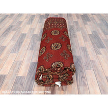 Load image into Gallery viewer, 8&#39;3&quot;x10&#39;3&quot; Deep and Rich Red, Mori Bokara with Geometric Medallions Design, Extra Soft Wool Hand Knotted, Oriental Rug FWR494388
