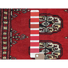 Load image into Gallery viewer, 2&#39;x3&#39; Deep and Rich Red, Mori Bokara with Geometric Medallions Design, Extra Soft Wool Hand Knotted, Mat Oriental Rug FWR494478