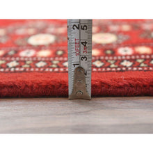 Load image into Gallery viewer, 4&#39;x6&#39;3&quot; Deep and Rich Red, Mori Bokara with Geometric Medallions Design, Extra Soft Wool Hand Knotted, Oriental Rug FWR494508