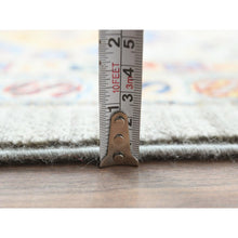 Load image into Gallery viewer, 10&#39;x14&#39; Silver Blue, Natural Dyes Densely Woven, Pure Wool Hand Knotted, Afghan Super Kazak with Repetitive Tree Design, Oriental Rug FWR494616