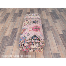 Load image into Gallery viewer, 6&#39;x8&#39;9&quot; Blush Pink, Afghan Super Kazak with Geometric Medallions, Natural Dyes Densely Woven, Soft Wool Hand Knotted, Oriental Rug FWR494712