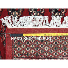 Load image into Gallery viewer, 6&#39;x9&#39;3&quot; Deep and Rich Red, Hand Knotted Super Bokara with Geometric Medallions 250 KPSI, Silky Wool, Oriental Rug FWR494964