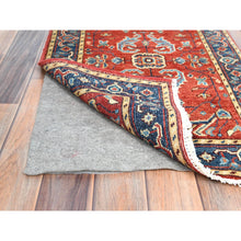 Load image into Gallery viewer, 2&#39;x3&#39; Tomato Red, Afghan Peshawar with Serapi Heriz Design, Natural Dyes Densely Woven, Extra Soft Wool Hand Knotted Mat Oriental Rug FWR495108