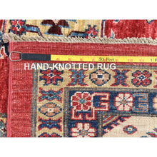 Load image into Gallery viewer, 12&#39;1&quot;x16&#39; Rich Red, Densely Woven Extra Soft Wool, Hand Knotted Afghan Super Kazak with Tribal Medallions, Natural Dyes, Oversized Oriental Rug FWR495168