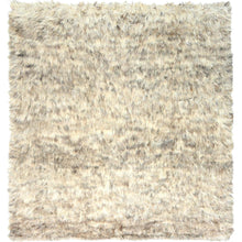 Load image into Gallery viewer, 9&#39;x9&#39; Beige, Shaggy Moroccan Exotic Texture, Undyed Natural Wool Hand Knotted, Square Oriental Rug FWR495396