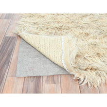 Load image into Gallery viewer, 3&#39;1&quot;x5&#39;3&quot; Beige, Shaggy Moroccan Exotic Texture, Undyed Natural Wool Hand Knotted, Oriental Rug FWR495420