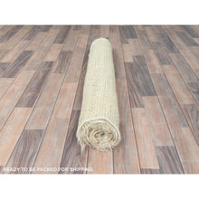 Load image into Gallery viewer, 3&#39;1&quot;x5&#39;3&quot; Beige, Shaggy Moroccan Exotic Texture, Undyed Natural Wool Hand Knotted, Oriental Rug FWR495420