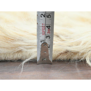 3'x5'4" Beige, Undyed Natural Wool Hand Knotted, Shaggy Moroccan Exotic Texture, Oriental Rug FWR495432