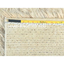 Load image into Gallery viewer, 3&#39;x5&#39;4&quot; Beige, Undyed Natural Wool Hand Knotted, Shaggy Moroccan Exotic Texture, Oriental Rug FWR495432