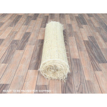 Load image into Gallery viewer, 2&#39;7&quot;x10&#39;1&quot; Beige, Shaggy Moroccan Exotic Texture, Undyed Natural Wool Hand Knotted, Runner Oriental Rug FWR495438