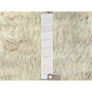 2'6"x10' Beige, Undyed Natural Wool Hand Knotted, Shaggy Moroccan Exotic Texture, Runner Oriental Rug FWR495444