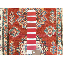 Load image into Gallery viewer, 2&#39;8&quot;x39&#39;1&quot; Rich Red, Afghan Super Kazak with Large Medallions, Vegetable Dyes Dense Weave, Soft Wool Hand Knotted, XL Runner Oriental Rug FWR495642