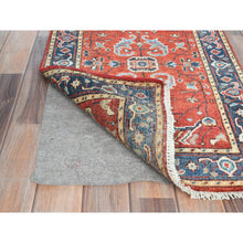 Load image into Gallery viewer, 2&#39;x2&#39;10&quot; Tomato Red, Afghan Peshawar with Serapi Heriz Design, Vegetable Dyes Dense Weave, Pure Wool Hand Knotted, Mat Oriental Rug FWR495786
