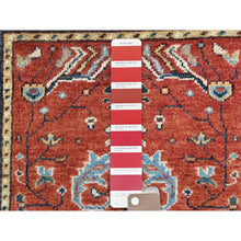 Load image into Gallery viewer, 2&#39;x2&#39;10&quot; Tomato Red, Afghan Peshawar with Serapi Heriz Design, Vegetable Dyes Dense Weave, Pure Wool Hand Knotted, Mat Oriental Rug FWR495786
