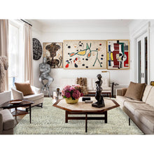 Load image into Gallery viewer, 7&#39;7&quot;x9&#39;10&quot; Gray, Undyed Natural Wool Hand Knotted, Shaggy Moroccan Exotic Texture, Oriental Rug FWR495966