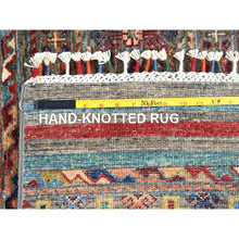 Load image into Gallery viewer, 9&#39;10&quot;x13&#39;2&quot; Colorful, Afghan Super Kazak with Khorjin Design, Natural Dyes, Organic Wool, Hand Knotted, Oriental Rug FWR496122