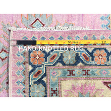 Load image into Gallery viewer, 8&#39;x10&#39; Pastel Pink, Special Kazak with Geometric Elements Natural Dyes, Pure Wool Hand Knotted, Oriental Rug FWR496242