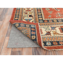 Load image into Gallery viewer, 9&#39;x11&#39;9&quot; Crimson Red, Special Kazak with All Over Medallions Natural Dyes, Extra Soft Wool Hand Knotted, Oriental Rug FWR496254