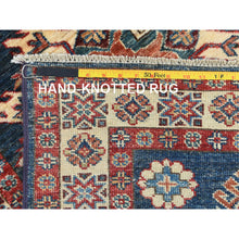 Load image into Gallery viewer, 2&#39;7&quot;x13&#39;6&quot; Space Cadet, Afghan Super Kazak Natural Dyes, Pure Wool Hand Knotted, Runner Oriental Rug FWR496350