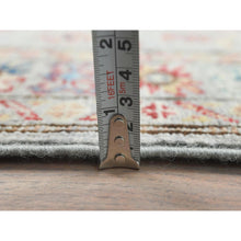 Load image into Gallery viewer, 2&#39;8&quot;x7&#39;8&quot; Goose Gray, Hand Knotted Afghan Super Kazak with Large Medallions, Natural Dyes Dense Weave, Organic Wool, Runner Oriental Rug FWR496410