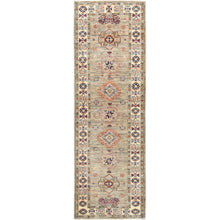 Load image into Gallery viewer, 2&#39;10&quot;x8&#39;3&quot; Ecru Color, 100% Wool Hand Knotted, Afghan Super Kazak, Natural Dyes Densely Woven, Runner Oriental Rug FWR496416