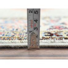 Load image into Gallery viewer, 2&#39;5&quot;x8&#39;6&quot; Ash Gray, Natural Wool Hand Knotted, Afghan Super Kazak with Geometric Medallions, Natural Dyes Densely Woven, Runner Oriental Rug FWR496440