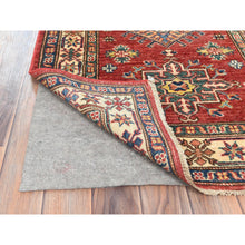 Load image into Gallery viewer, 2&#39;9&quot;x10&#39;5&quot; Fire Brick, Afghan Super Kazak With Geometric Medallions, Natural Dyes, Dense Weave, Extra Soft Wool, Hand Knotted, Runner Oriental Rug FWR496650