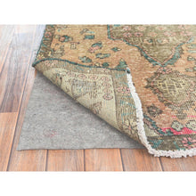 Load image into Gallery viewer, 3&#39;x4&#39;5&quot; Cafe Au Lait Brown, Sheared Low, Worn Wool, Hand Knotted, Bohemian Vintage Persian Tabriz, Oriental Rug FWR496728